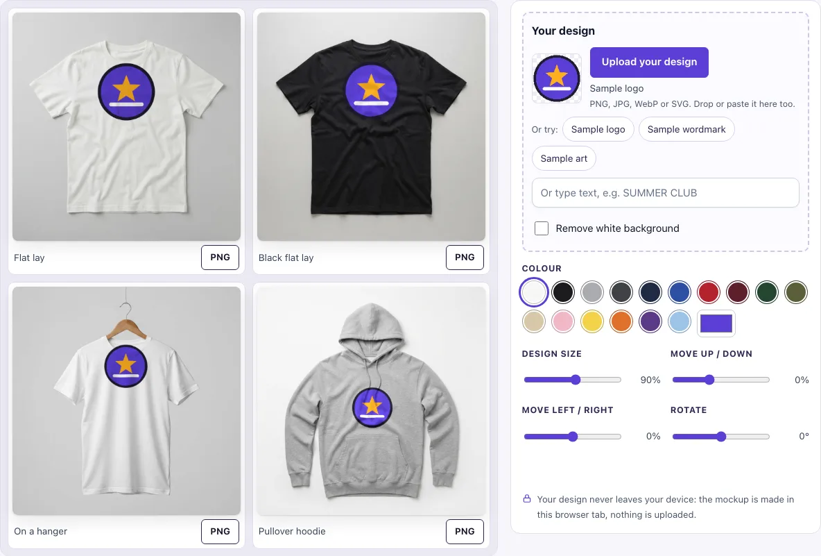 Apparel mockups example