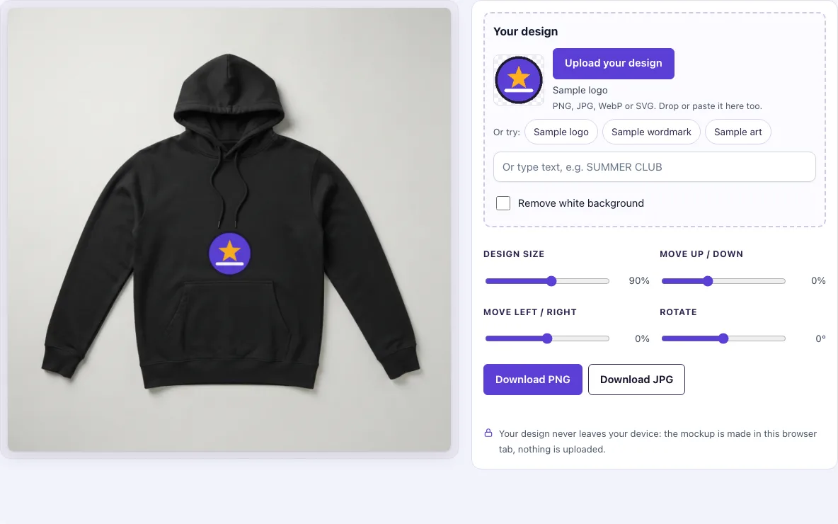 Black hoodie mockup example