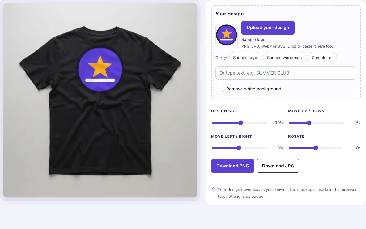 Black shirt mockup example