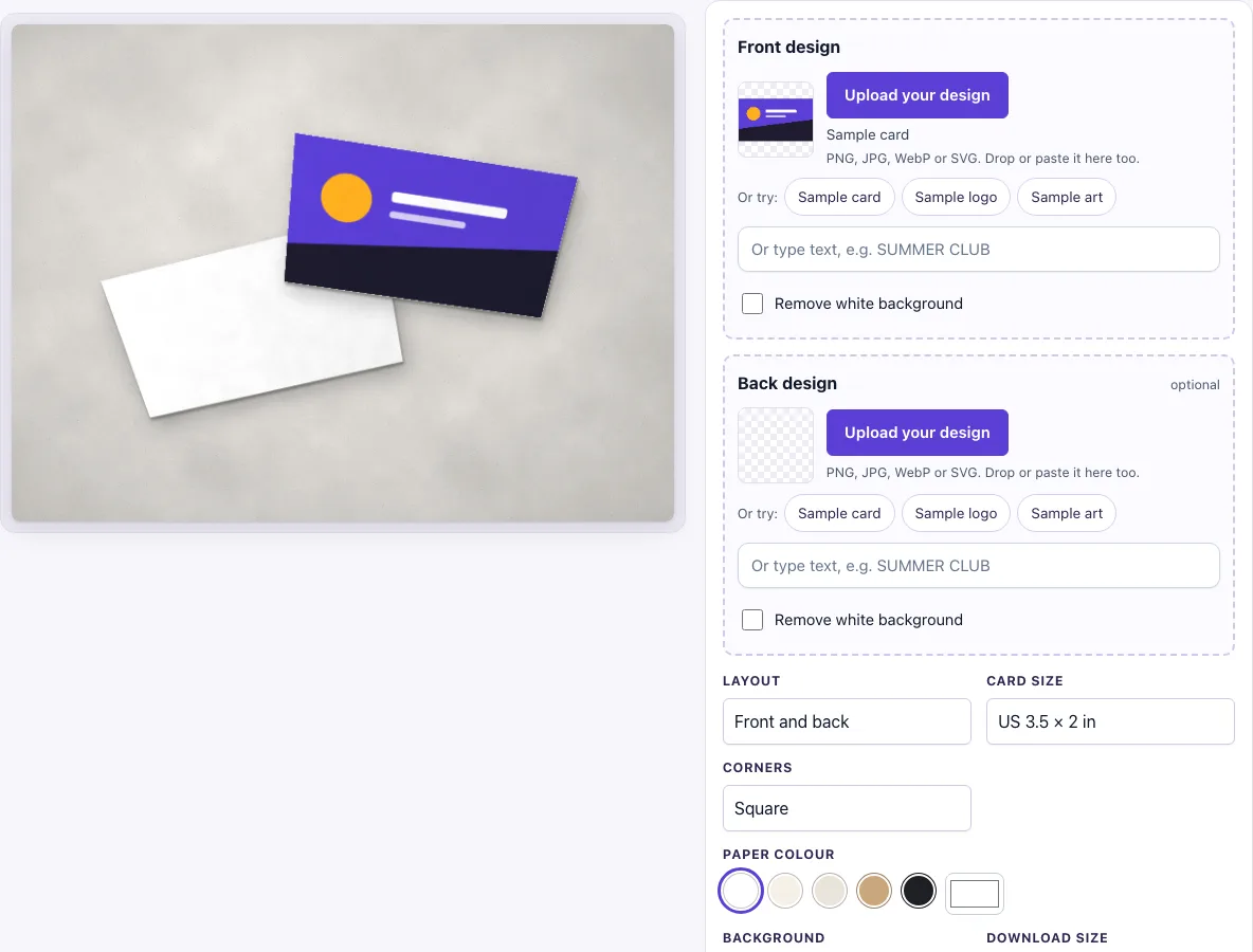 Business card mockup example