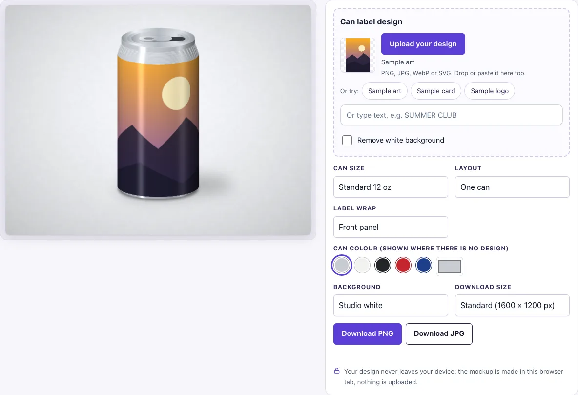 Can mockup example