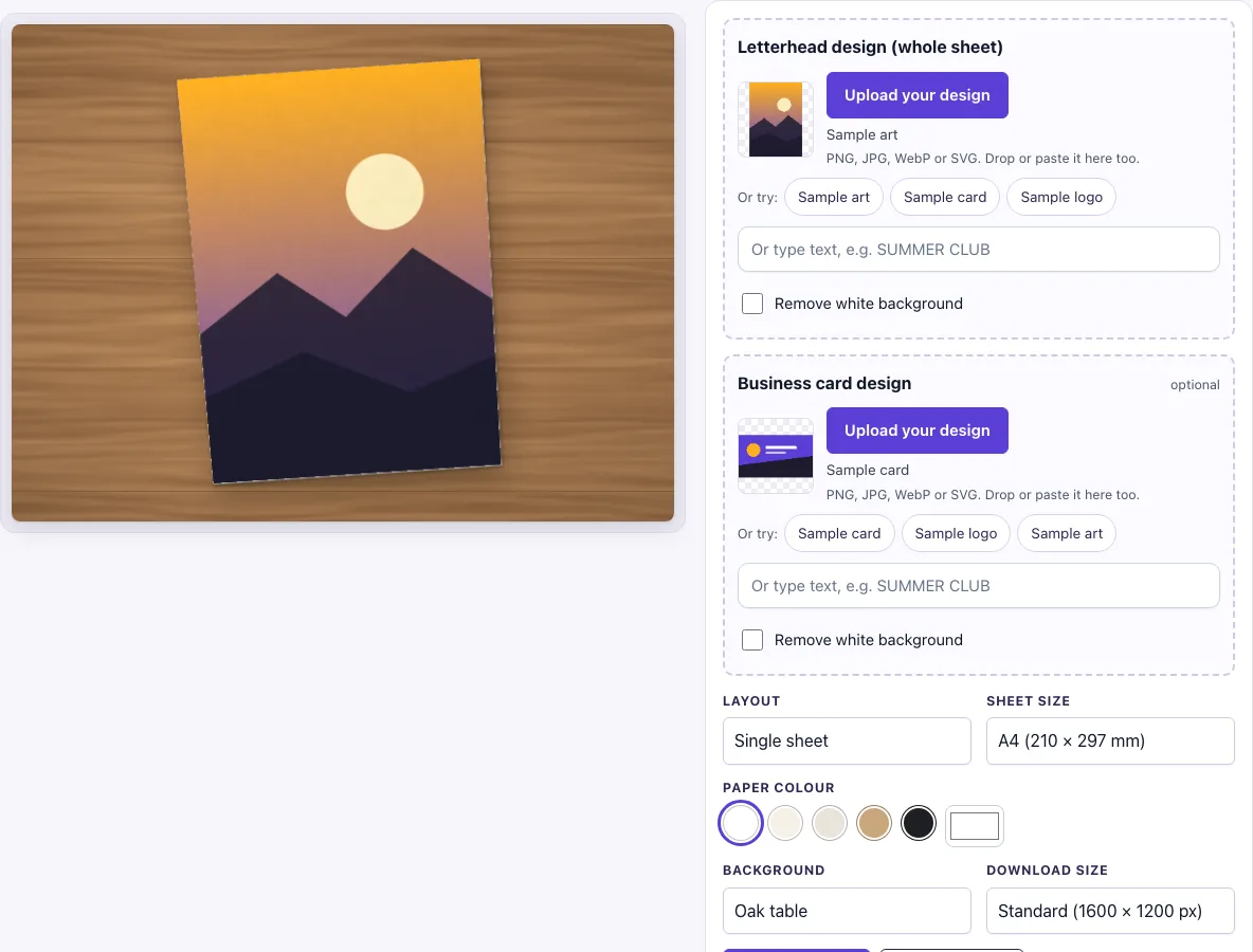 Letterhead mockup example