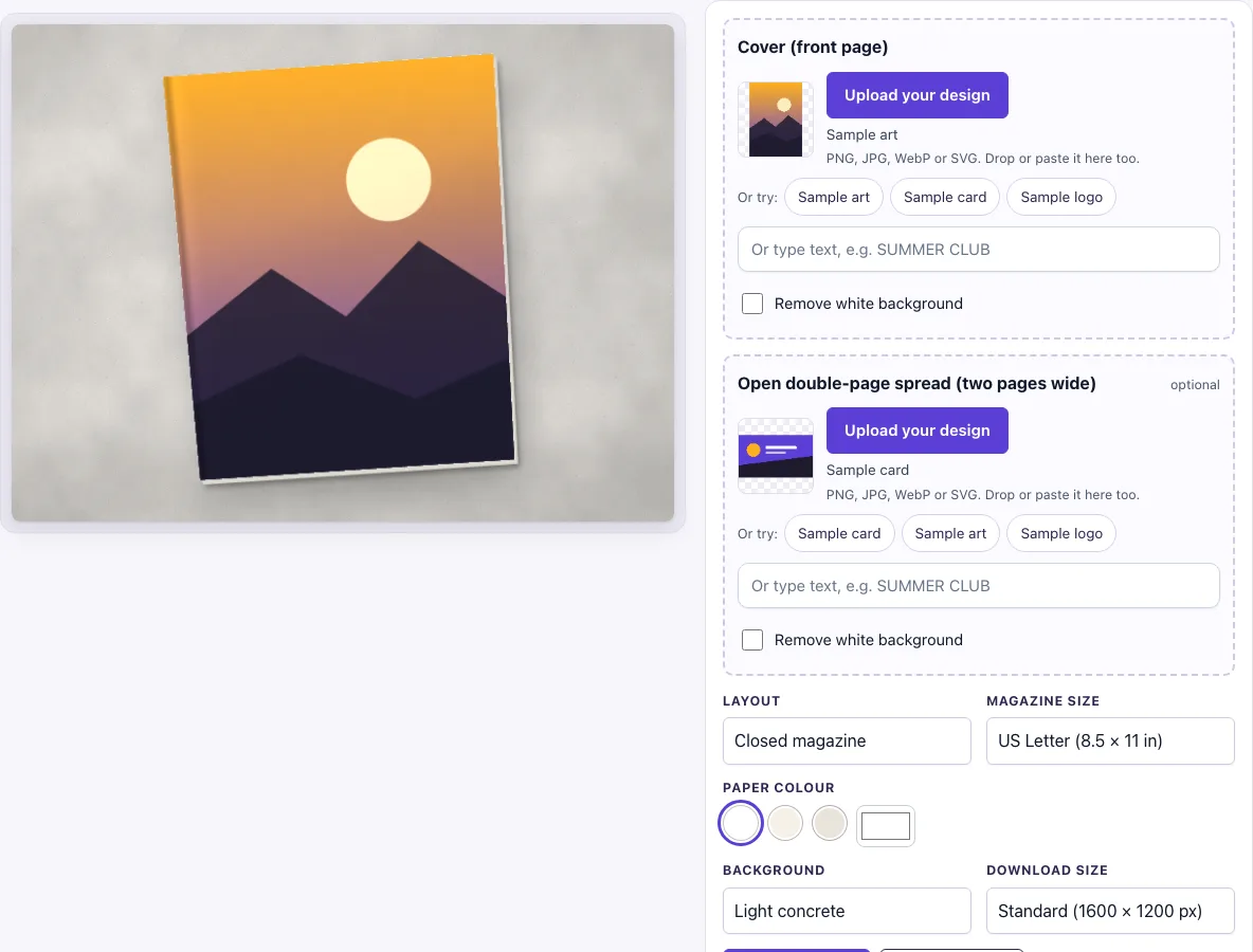 Magazine mockup example