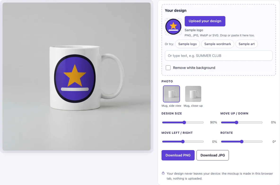 Mug mockup example