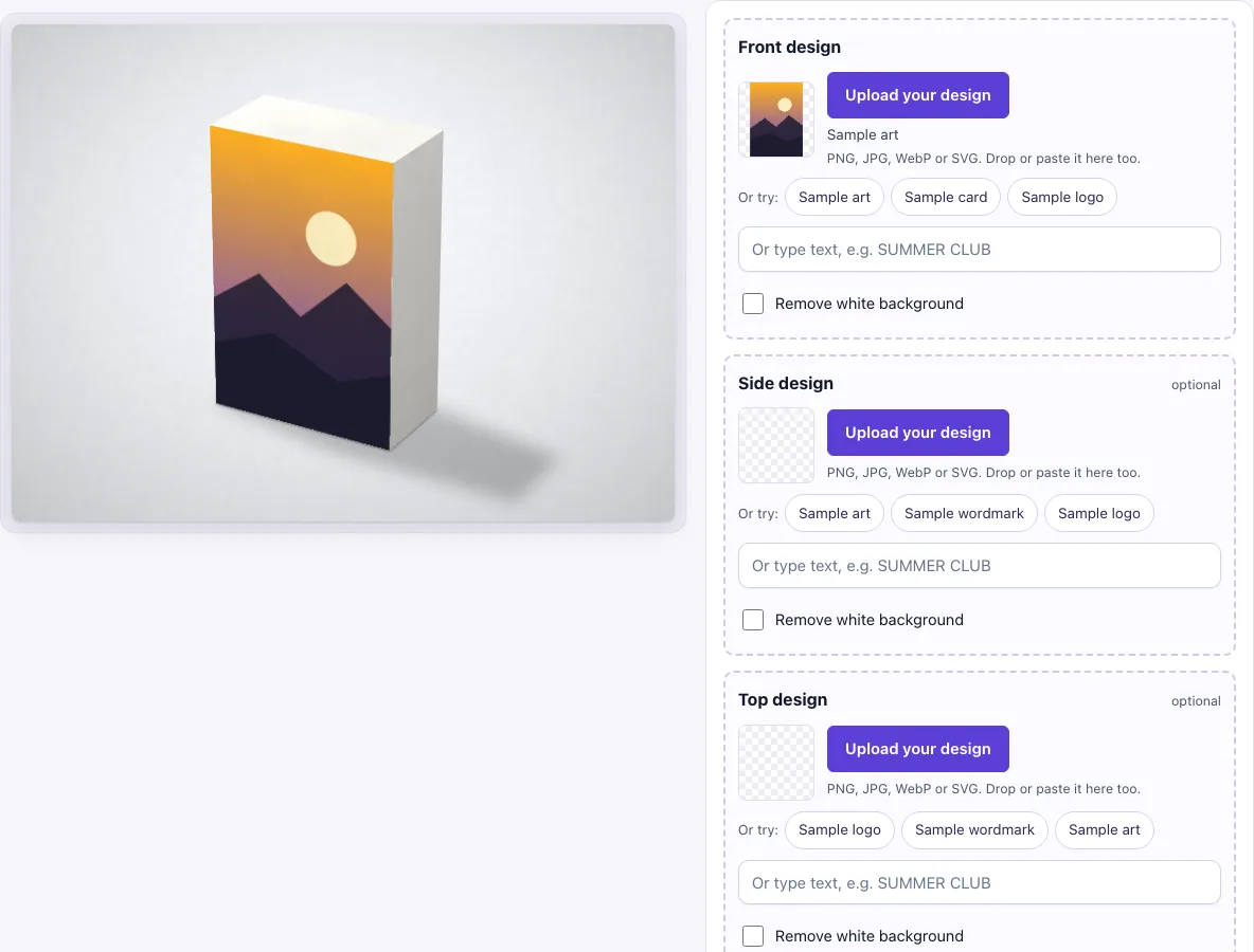 Packaging mockup example