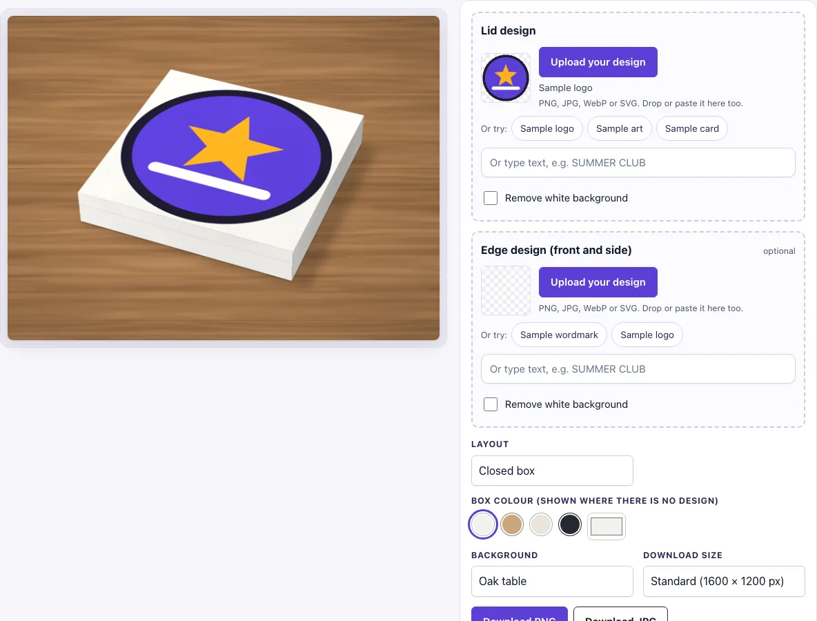 Pizza box mockup example
