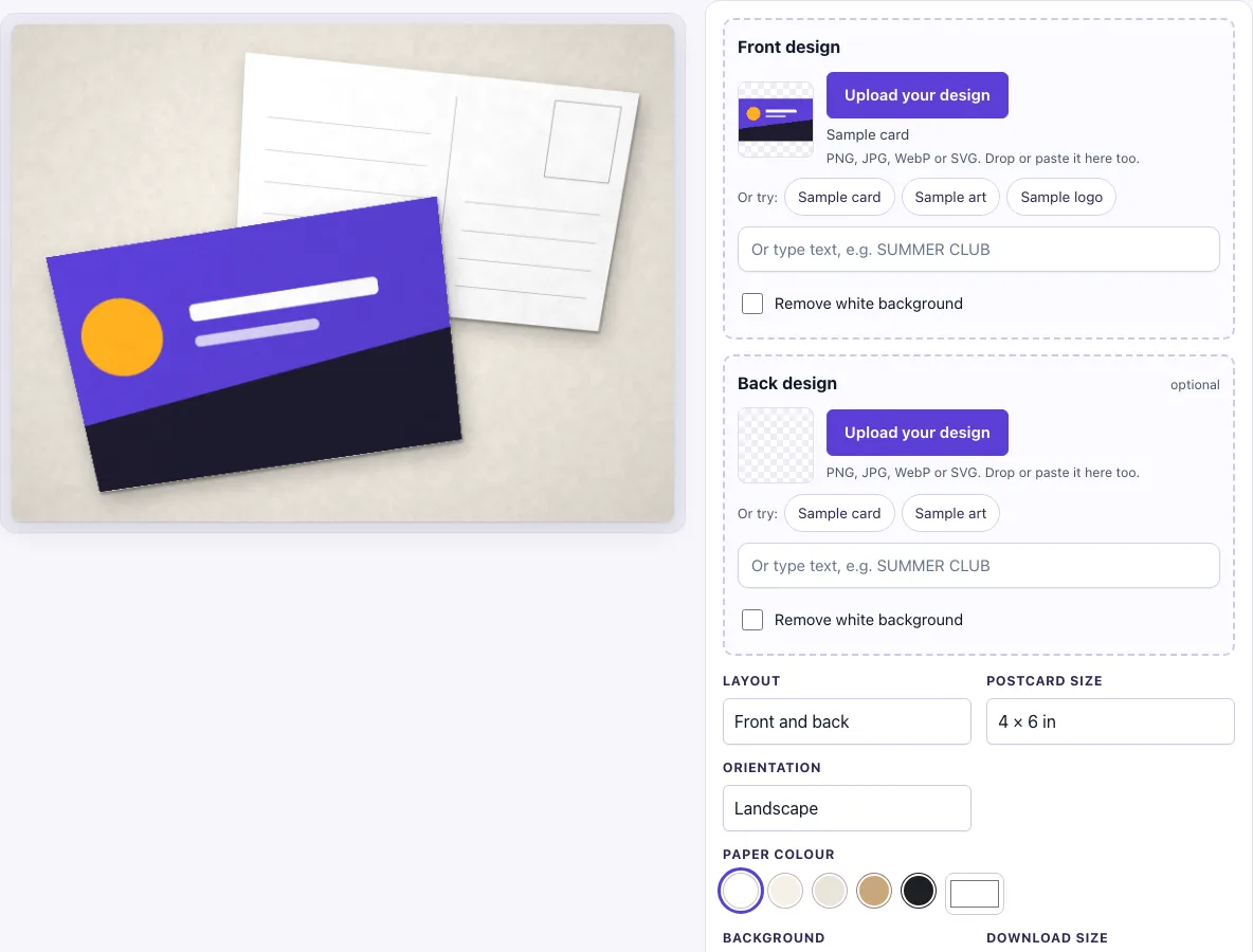 Postcard mockup example