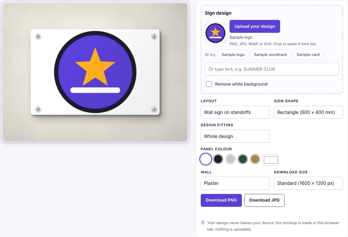 Sign mockup example