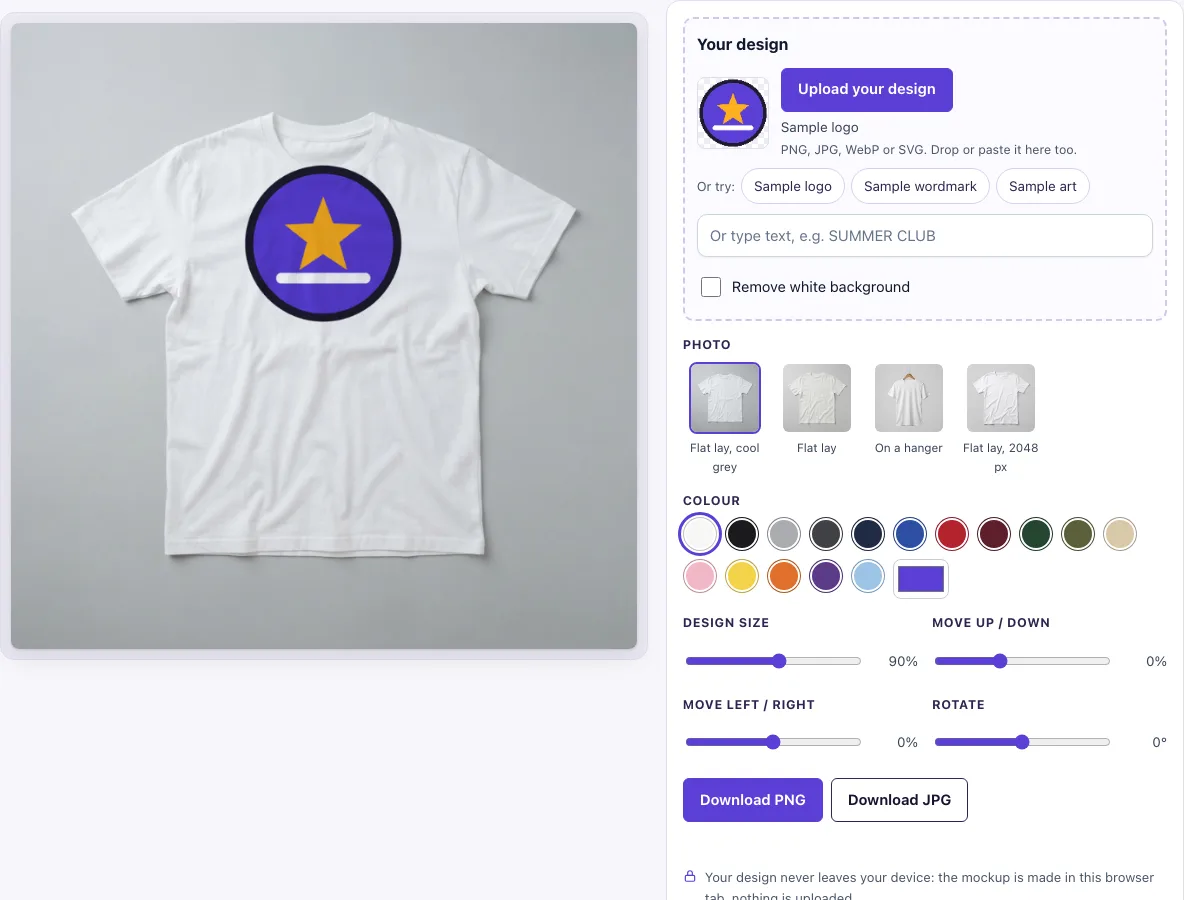 White shirt mockup example